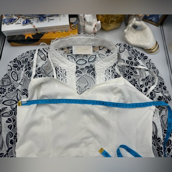 🆕 BRONX & BANCO 🧿 NWOT Santorini Long-Sleeve Tiered Floral Burnout Dress, Sz M - Picture 17 of 17